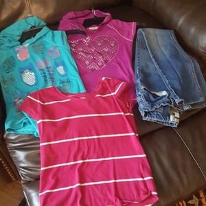 Girls tshirt and jeans bundle